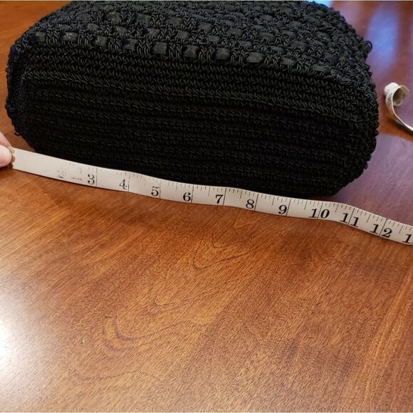 BOHO Black braid and ribbon evening or special‎ occasion shoulder bag vintage - Picture 4 of 10